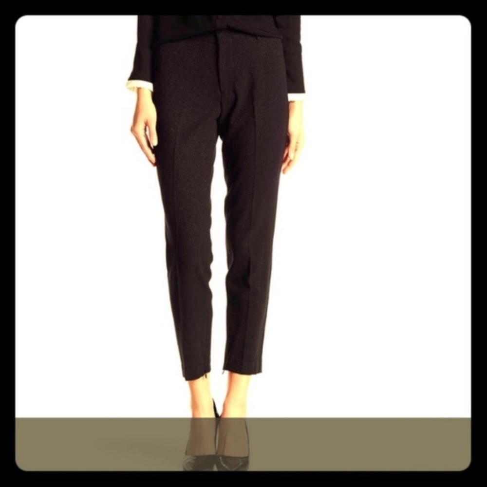 ABS Allen Schwartz Black Cropped Sparkle Black Pant NWT - Picture 4 of 7